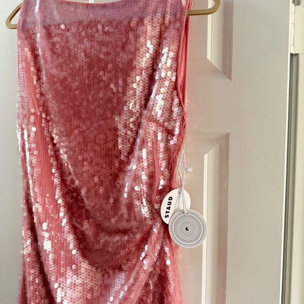 STAUD Sequin Eton dress mini Large - Picture 6 of 7